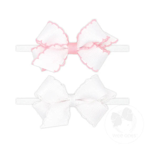 Mini Bow on Skinny Nylon Band 2pk