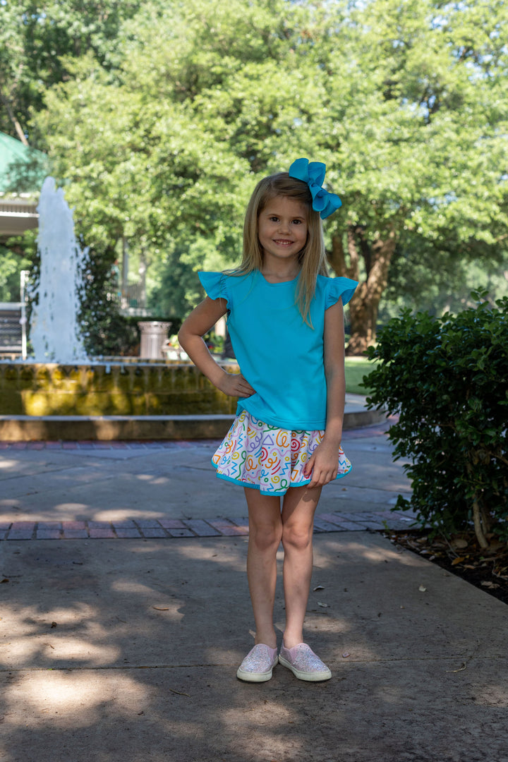 Turquoise Angel Sleeve Top