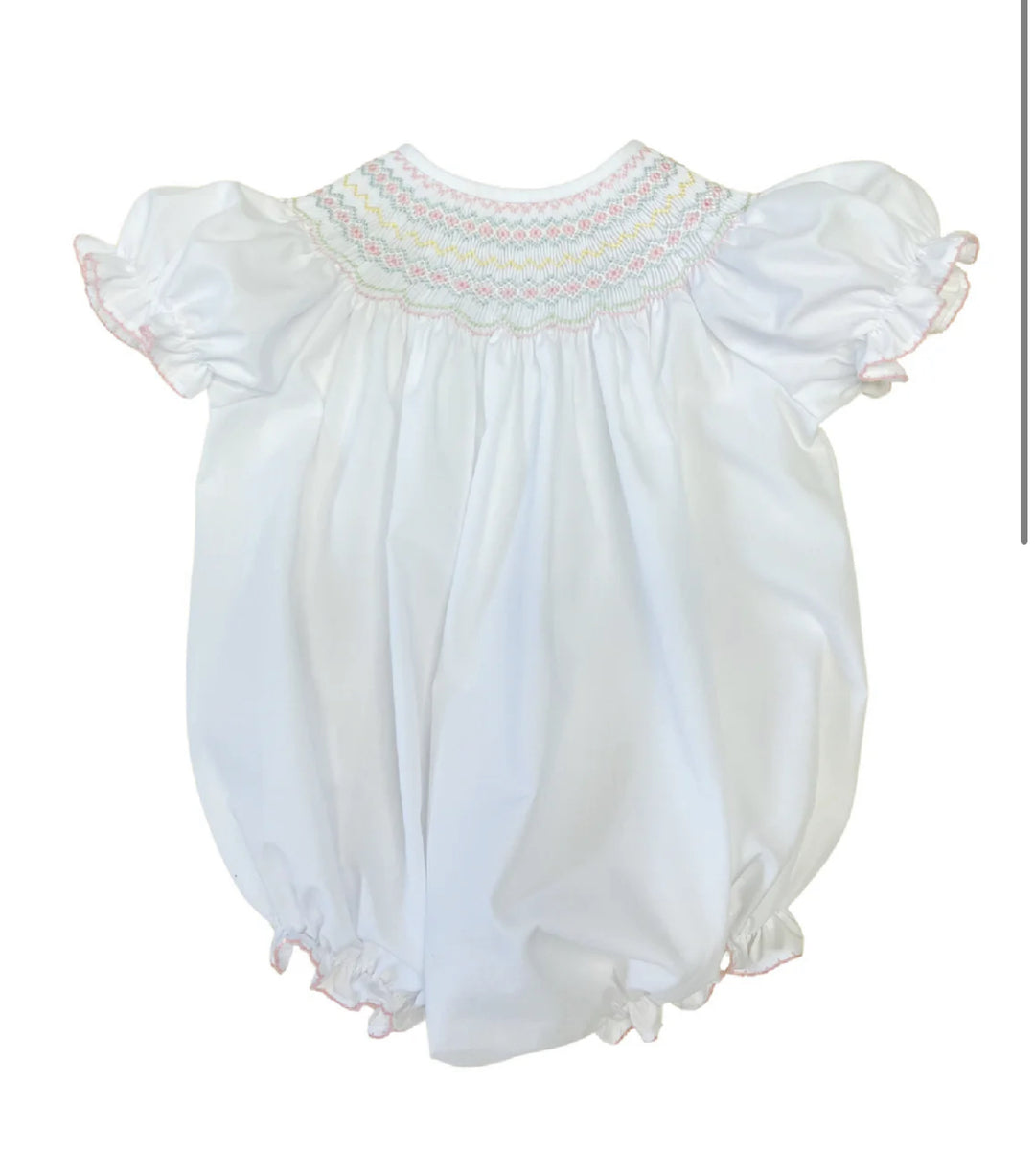 Emmie Smocked Bubble-Pastel Geometric