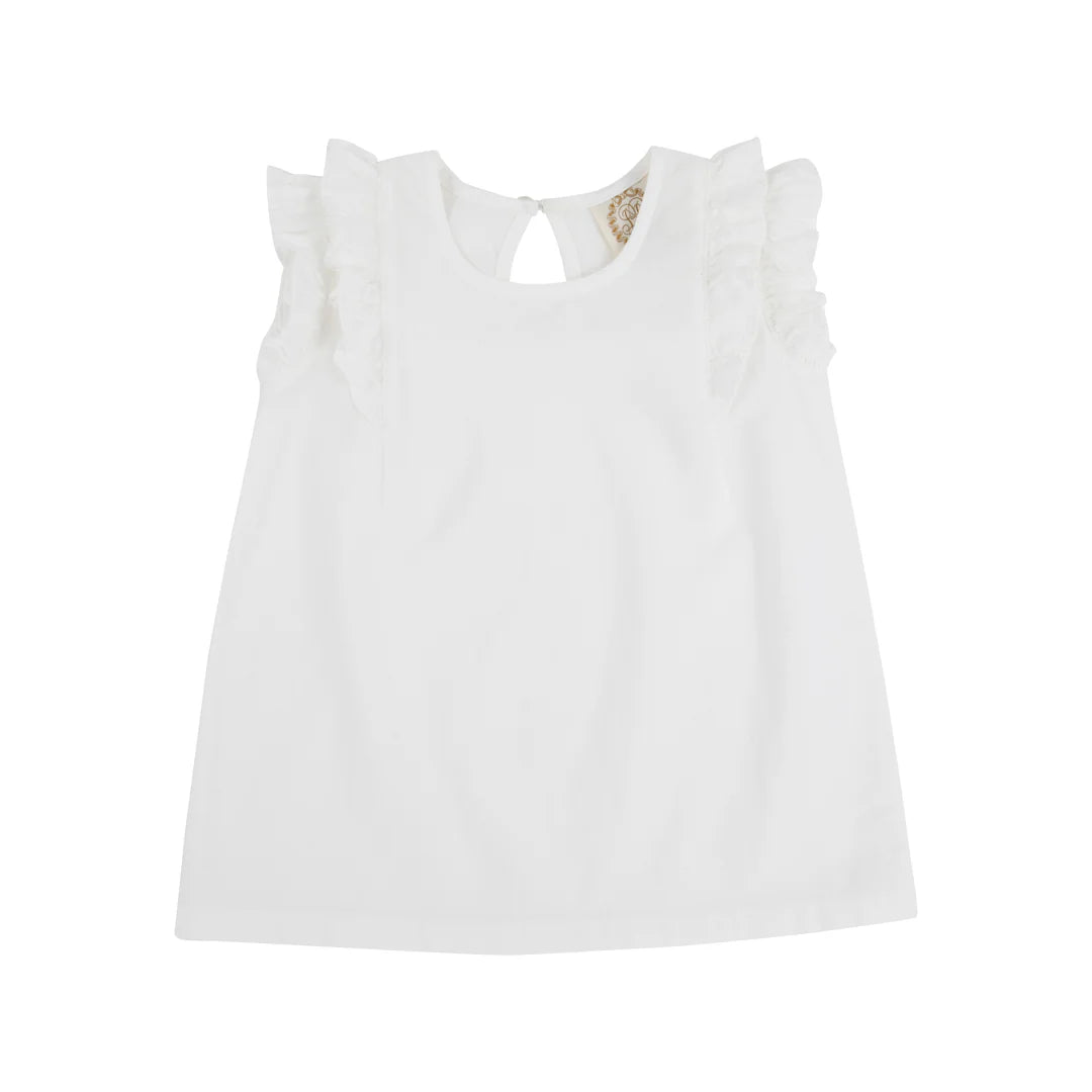 Ruehling Ruffle Top-Worth Avenue White