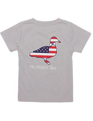 Americana Logo SS Tee-Ice Gray