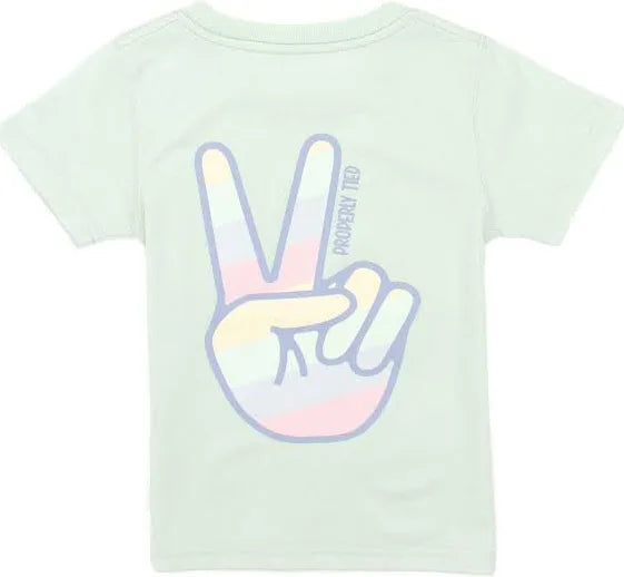 Peace Sign SS Tee-Pale Mint