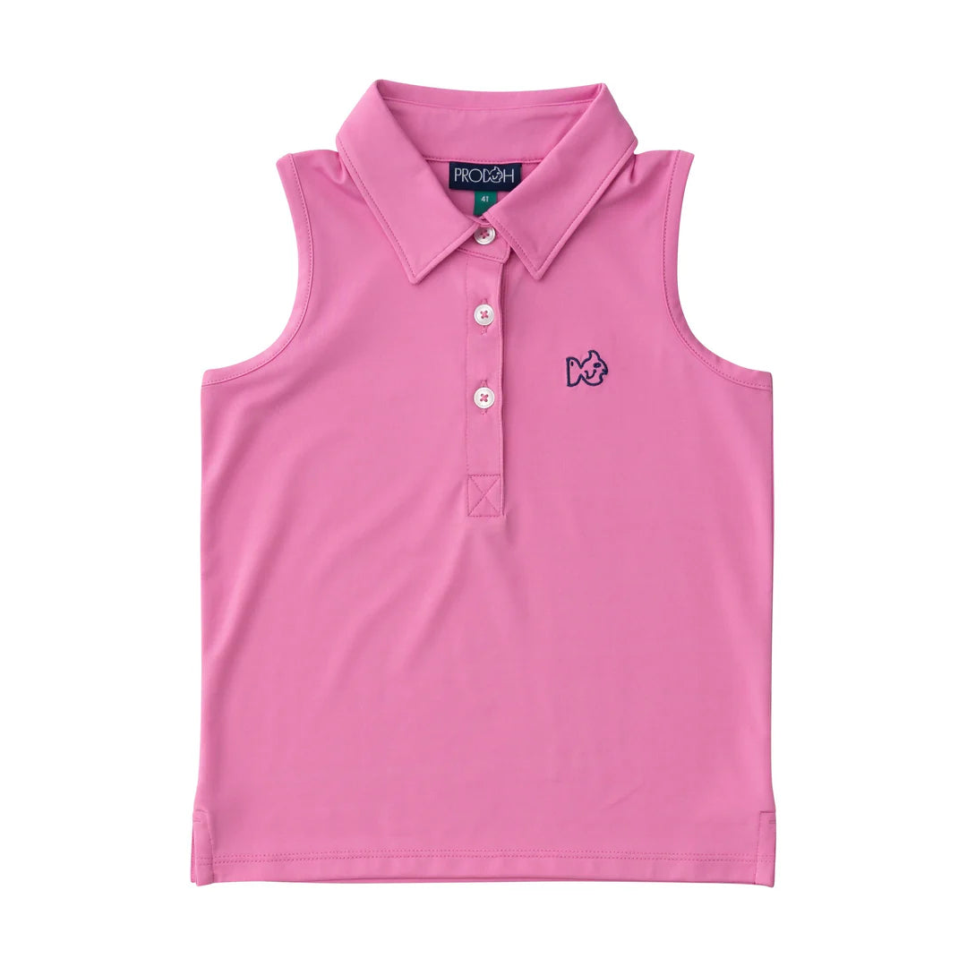 Sleeveless Pro Performance Polo-Fuchsia Pink