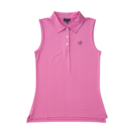 Women’s Sleeveless Pro Perf Polo-Fuchsia Pink