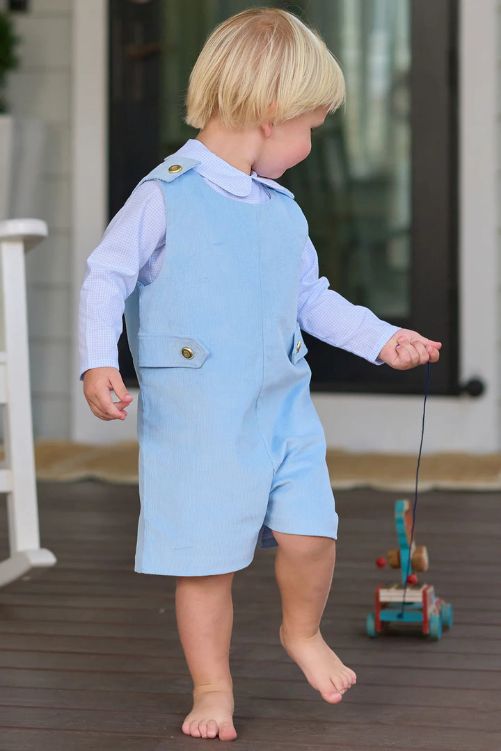 Peter Pan Onesie Barrington Blue Windowpane LS