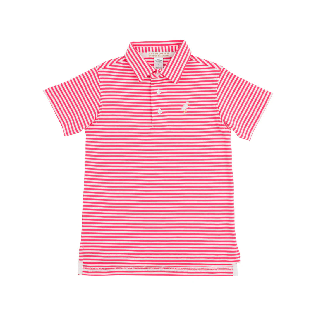 Prim & Proper SS Polo-Palm Springs Punch Stripe