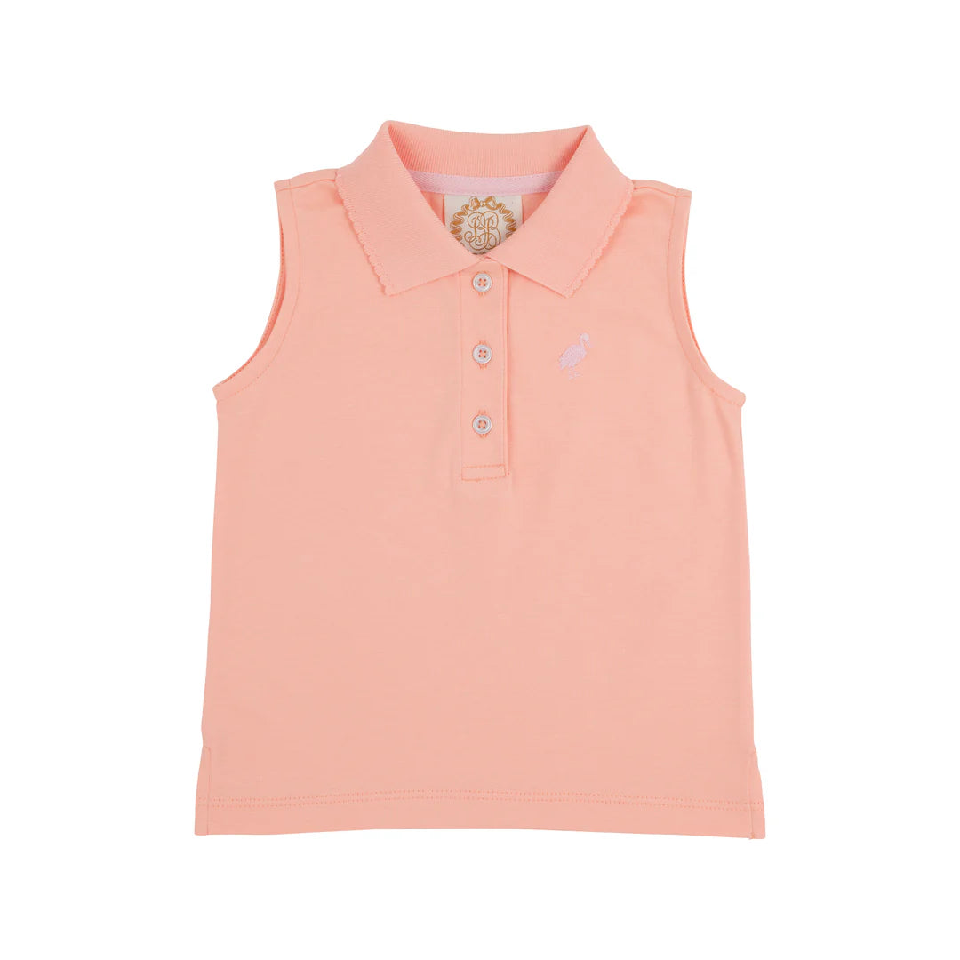 Sleeveless Anna Price Polo-Pompano Peach