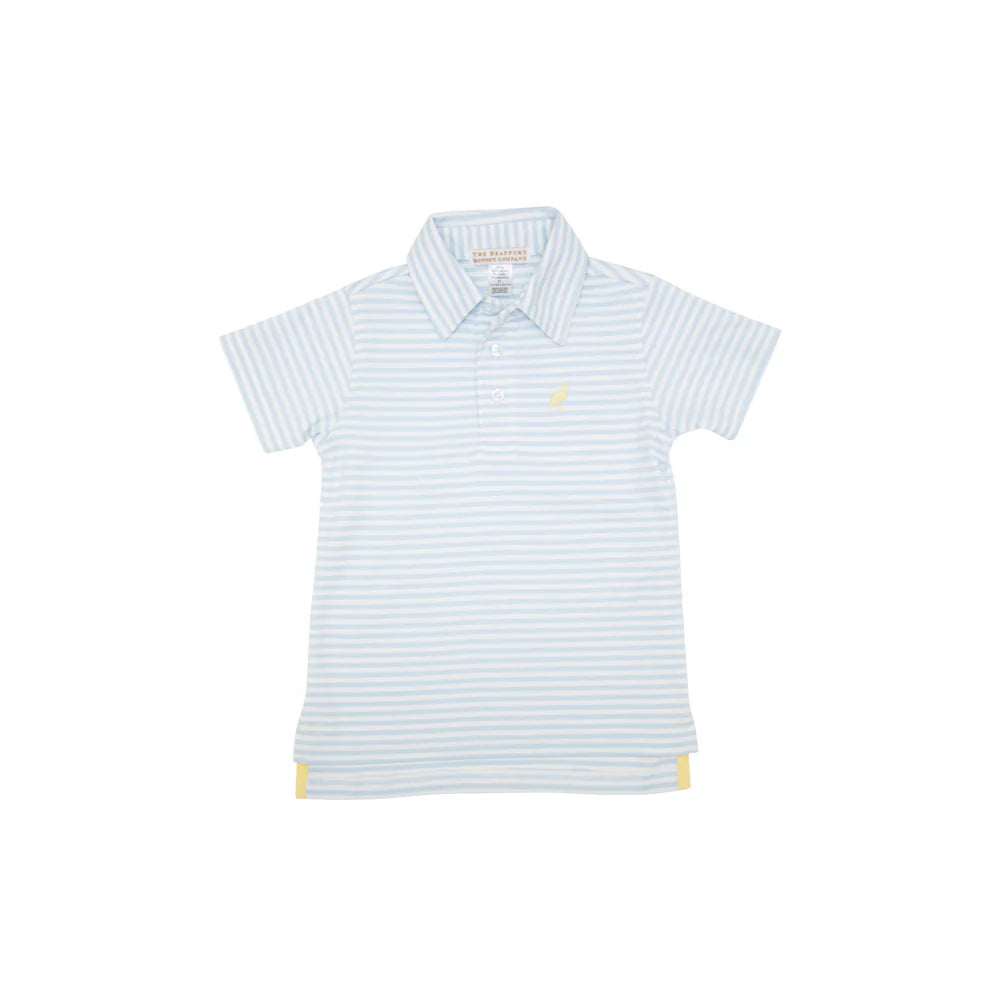 Prim & Proper Polo-Buckhead Blue Stripe