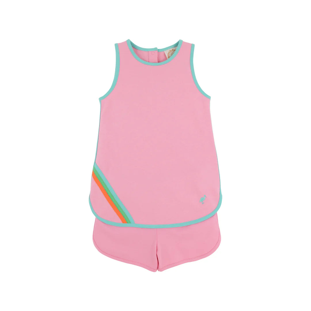 Taffy Tennis Dress-Hamptons Hot Pink Multi Stripe