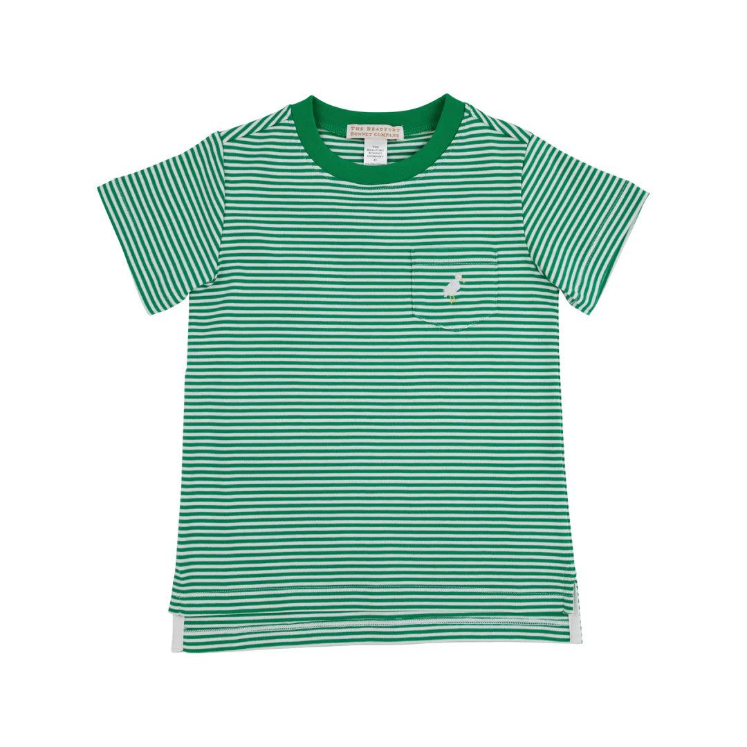 Carter Crewneck (Pocket)-Kiawah Kelly Green Stripe