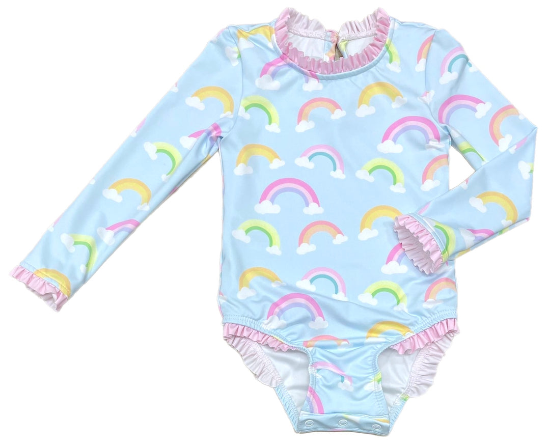 Leighton Rash Guard Swim Blue Rainbow