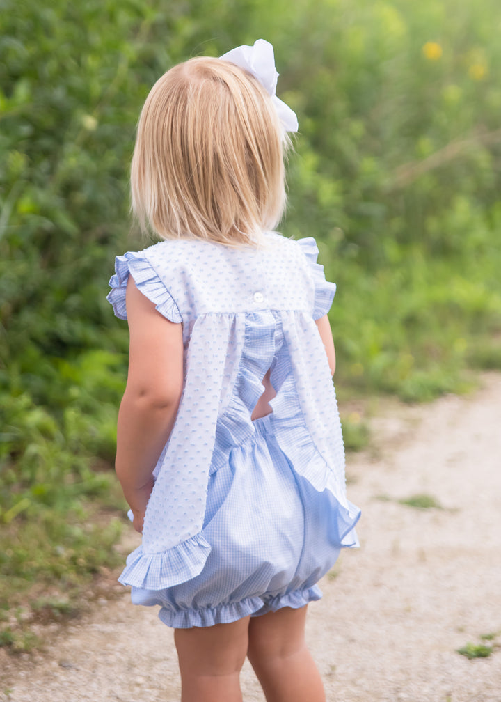 Natalie Bloomer Set-Blue Swiss Dot