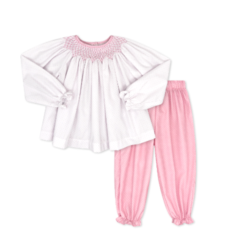 Betsy Pant Set Pink Cookies/Trees