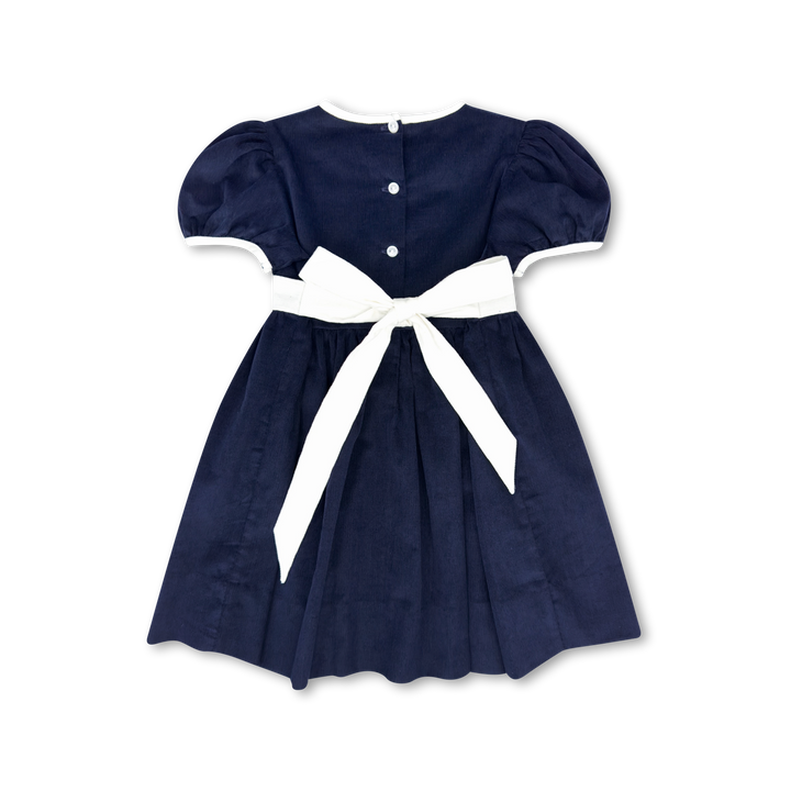 Blissful Band Dress-Navy Cord